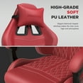 thumbnail image 2 of SOONTRANS Gaming Chair with Footrest, Computer Game Chair with Massage Lumbar Support & Headrest, High Back Vintage Office Game Chair for Adults and s, Red, 2 of 9
