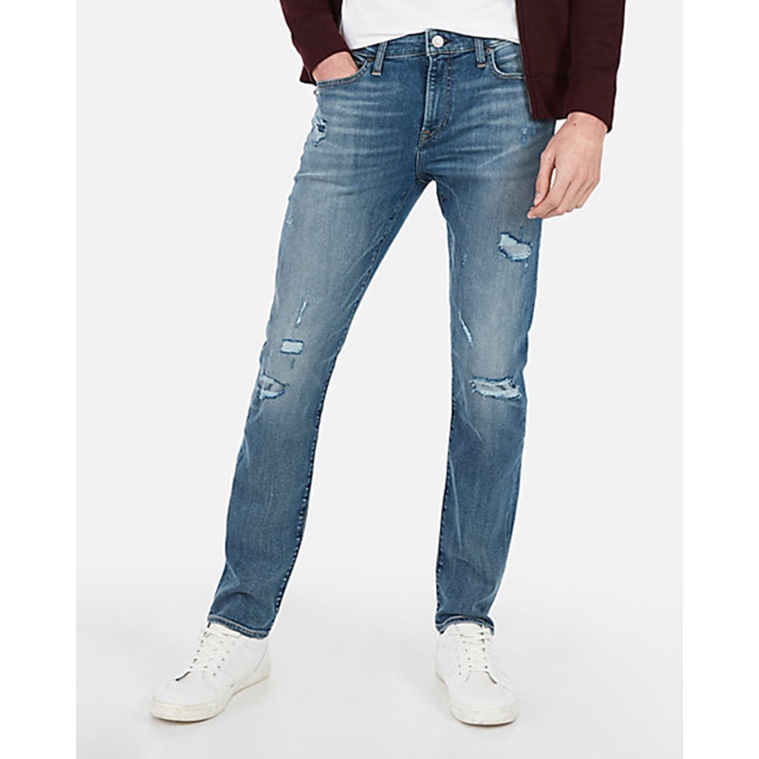 medium wash skinny jeans mens