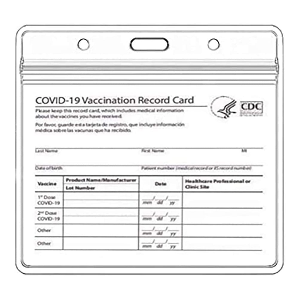 Card Protector 4 X 3 Inches Card Holder Immunization Record Card Protector Clear Vinyl Holder Plastic Card Sleeves Waterproof ID Badge Holders Resealable Zip 10 Pack