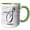 Green/White, variant on 3drose, White Marble Monogram S - Sims, 15oz Mug