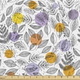 thumbnail image 1 of Botanical Fabric by the Yard, Print of Round Blots and Striped Leaf Silhouettes, Decorative Upholstery Fabric for Sofas and Home Accents, Multicolor by Ambesonne, 1 of 5