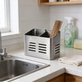 thumbnail image 4 of Eolstice Stainless Steel Cutlery Caddy, Chopsticks Drainer & Storage Basket, Tableware Organizer For Kitchen Countertop, Silver Finish, 4 of 7