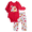 Cherry Tomato, variant on Sweethearts Baby Girls Valentine's Day Long Sleeve Bodysuit with Matching Joggers, 2-Piece Set, Sizes Newborn-12M