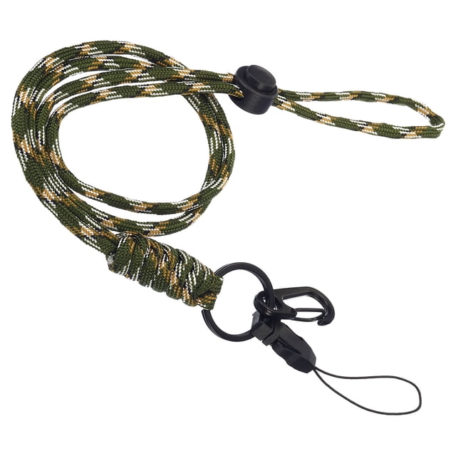 Unique Bargains Lanière de Cou avec Crochet Badge Lanières Réglables Porte-Clés Camouflage Vert