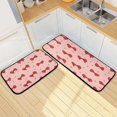 thumbnail image 7 of 2-Piece Kitchen Rugs Set Non-Slip Mats Carpet Floor for Kitchen, Bathroom (19.7"x27.6" & 19.7"x47.2") Red Bows and Polka Dots, 7 of 7