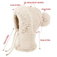 thumbnail image 3 of 3 In 1 Winter Fleece-Lined Knitted Hat for Women - with Scarf and Mask, Warm Knitted Ski Scarf & Mask Combo, Ideal for Fall Winter Cold Weather, Keep Head, Neck & Face Cozy, Beige, 3 of 5