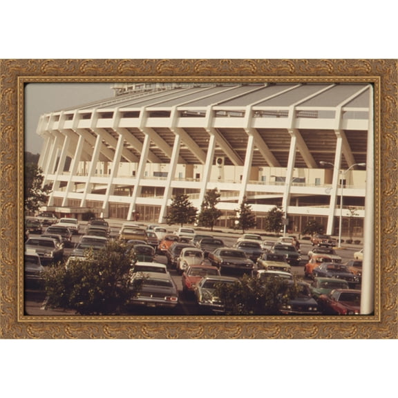 AtlantaFulton County Stadium 40x28 Large Gold Ornate Wood Framed Canvas Art - Home of the Atlanta Braves