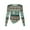 Aztec Southwest American Tribal, variant on Cowboy Horse Cactus Hat Flower Print Women's Going Out Y2K T Shirts Long Sleeve Round Neck Fitted Tee Stretchy Blouse Trendy Asymmetrical Tops, Size M