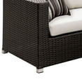 thumbnail image 2 of Saltoro Sherpi Contemporary Style Wicker Patio Sectional with Metal Block Legs, Brown and Beige, 2 of 5