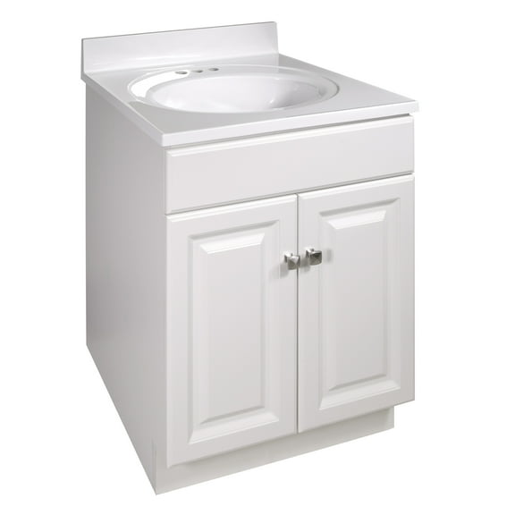 Design House Wyndham 22" Ready to Assemble Wood Classic Bathroom Vanity with Cultured Marble 4" Centerset Single Sink Top, White