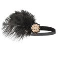 thumbnail image 1 of Diadema BLESIY de Los años 20 Diadema de Plumas Negras Accesorios para El Cabello con Aplique de Cristal, 1 of 8