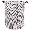 thumbnail image 1 of Grand Panier à Linge Pliable de 19,7 Po, Rangement Rond en Toile Imperméable pour Ranger les Vêtements et les Jouets (Géométrie Noire), 1 of 6