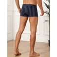 thumbnail image 3 of DARING DIVA Men's Striped Stretch Waistband Mid-Waisted Boxer Underwear 30 Dark Blue, 3 of 6