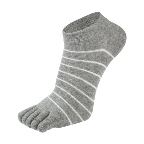 Yuanlong Women's Striped Socks Low Cut Five Toe Separate Socks Stylish Classic Breathable Sports Hosiery