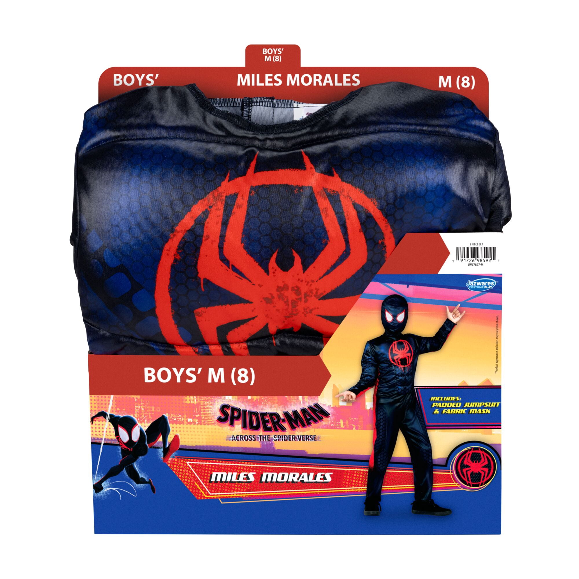 Marvel's Miles Morales Halloween Costume for Children, Boy's Size M (8), by Jazwares