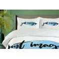 thumbnail image 4 of Ambesonne Saying Duvet Cover Sets, Imagine Inspiration, 2-Queen, Blue Black and White, 4 of 7