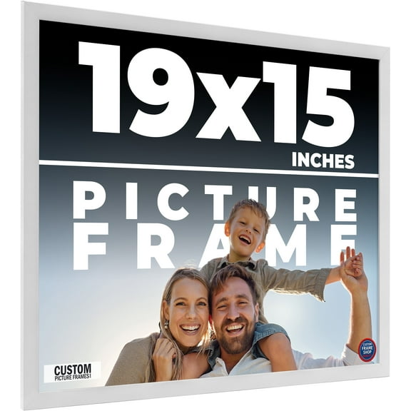19x15 Frame White Solid Wood Picture Frame Includes UV Acrylic Shatter Guard Front, Acid Free Foam