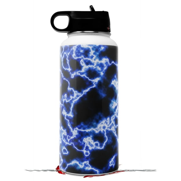 Skin Wrap Decal compatible with Hydro Flask Wide Mouth Bottle 32oz Electrify Blue (BOTTLE NOT INCLUDED)