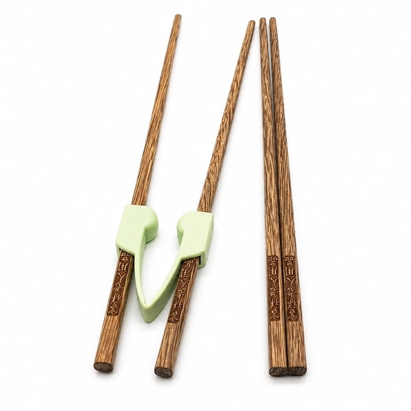 Training Chopsticks with Helper, Reusable Learning Chopsticks for Adults Kids Beginners, Non-Slip Easy to Use Practice Set, Dishwasher Safe