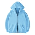 thumbnail image 2 of AnuYalue Hoodie Jacket for Men Loose Long Sleeve Hooded Sweatshirt Soft Double Zipper Tops with Pockets, 2 of 7