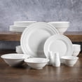 thumbnail image 3 of Gibson Home Embossed Ring 32 Piece Dinnerware Set - Service for 6 - Embossed - White, 3 of 4