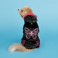 thumbnail image 6 of Doggy Parton, Dog and Cat Clothes, Sparkle Butterfly Pet Track Suit, Black, XS, 6 of 12