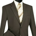 thumbnail image 2 of LUCCI Men's Brown 2-Button Classic-Fit Poplin Polyester Suit - NEW - 62R (Big & Tall), 2 of 3