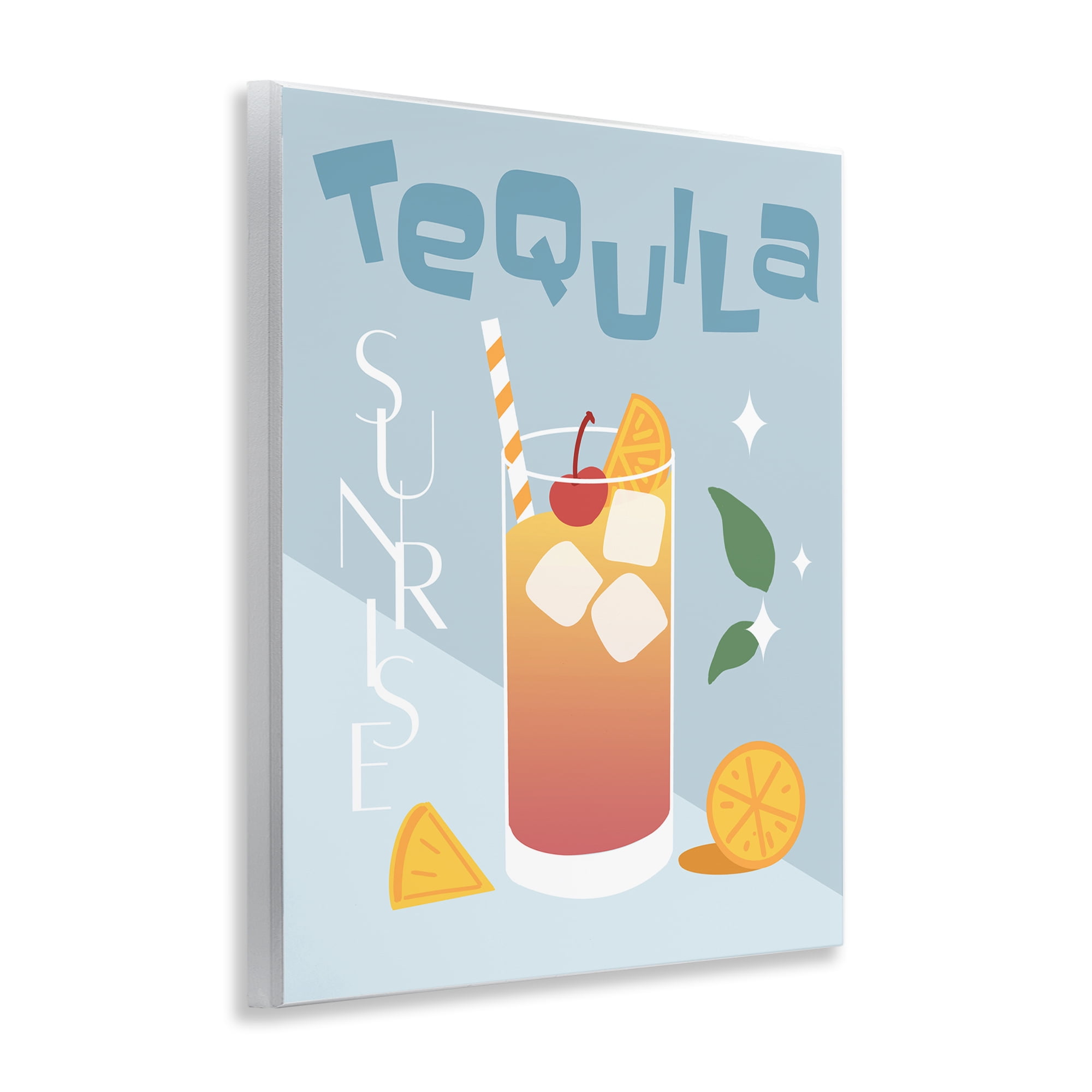 Stupell Industries Tequila Sunrise Typography Food & Beverage Painting Unframed Art Print Wall Art, 11 x 14
