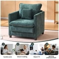 thumbnail image 6 of Modern Accent Chair,Linen Single Sofa Chair,Modern Reading Armchair with Pillow for Living Room,Bedroom,Dark Green, 6 of 8