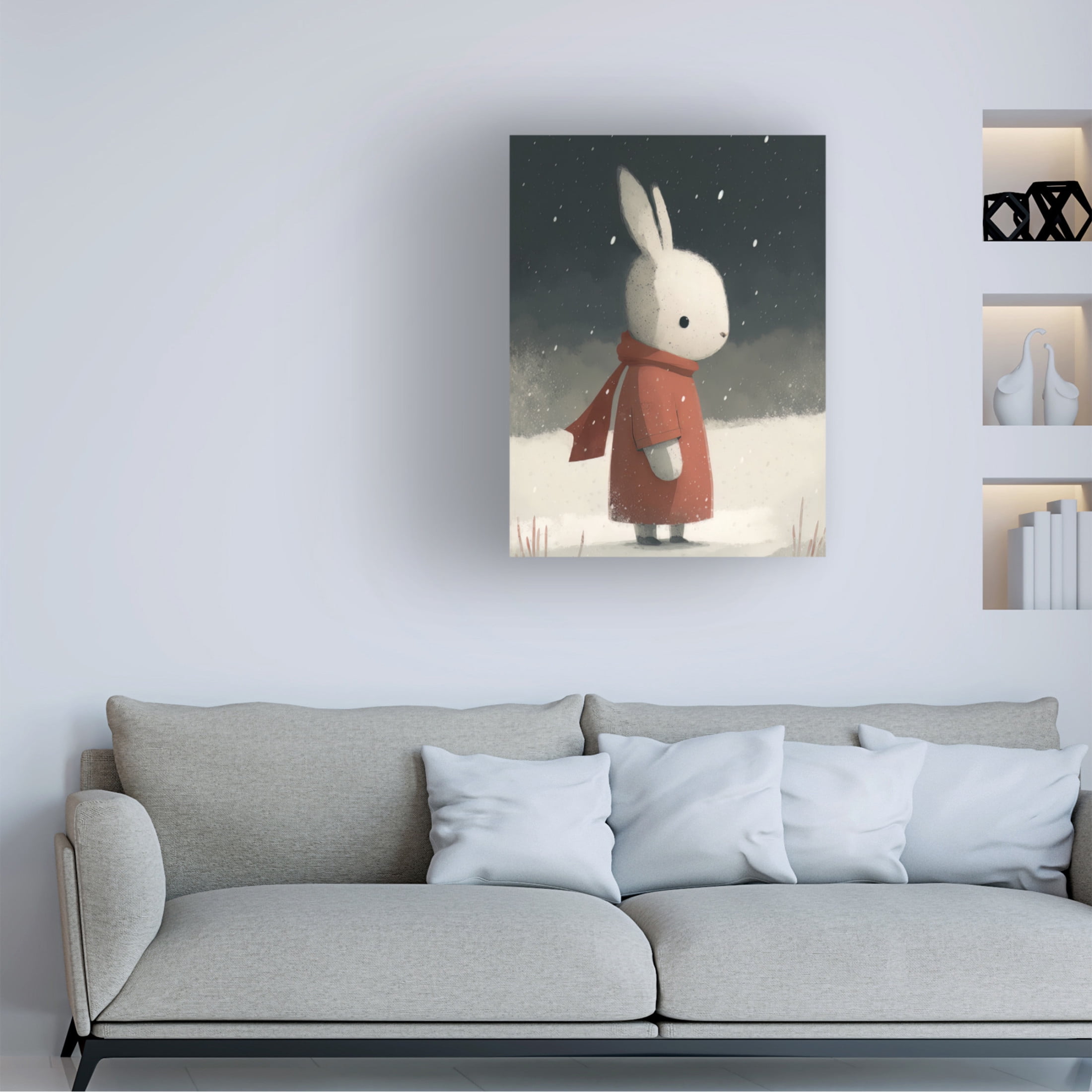 Canvas Wall Art - Bilge Paksoylu 'Rabbit 1' Wall Art for Living Room, Bedroom, or Office Décor by Trademark Fine Art - 24 x 32 Inches