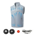 thumbnail image 5 of KeirineCC Air-Conditioned Work Vest,Electric Cooling Air Jacket Vest Cool,Work Uniform Jacket With Cooling Fans for Working Cycling Fishing Outdoor,Vest with USB Cable & 2PCS Fan,Gray-3XL, 5 of 5