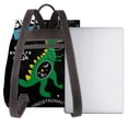 thumbnail image 3 of Honeii Space Dino Cartoon Black rint Leather Backpack,Trendy Leather Backpack,PU Leather Daypack, Ideal for Work, School, Nurse, College & Travel, 3 of 4