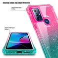thumbnail image 3 of Compatible For Motorola Moto G Pure Case, Moto G Play 2023 /Power 2022 Case with [Built-in Screen Protector], Full-Body Protective Shockproof Bumper Glossy Stylish Phone Cover (Pink/Aqua), 3 of 6