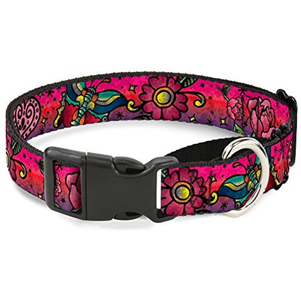 buckle-down "love kills c u pink" martingale dog collar