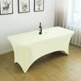 thumbnail image 2 of AUQ Table Cloth,Perfect Fit with High Stretch Fabric Tablecloth,Waterproof and Stain-Resistant Tablecloths,183*76*76CM,Light Yellow, 2 of 4