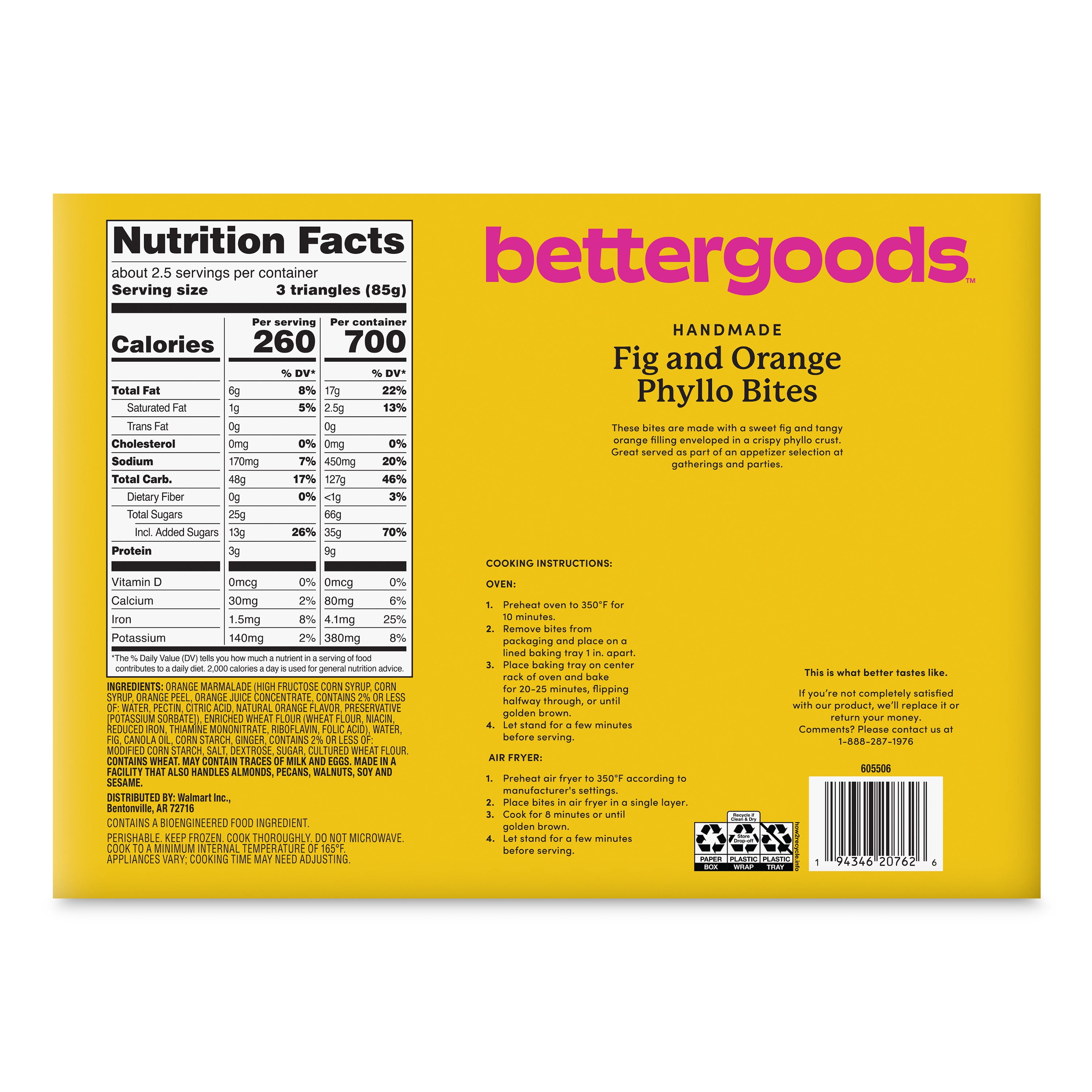 bettergoods Fig and Orange Phyllo Bites, 8 oz, 8 Count (Frozen)