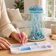 thumbnail image 4 of Diy Pearl Art Jellyfish Hanging Craft Kit, Featuring Gradual Color Bead Assembly with Soft Cork Base, Creative Wall Art for Beach Themed Home Decor, Unique Summer Craft Supplies, 4 of 4