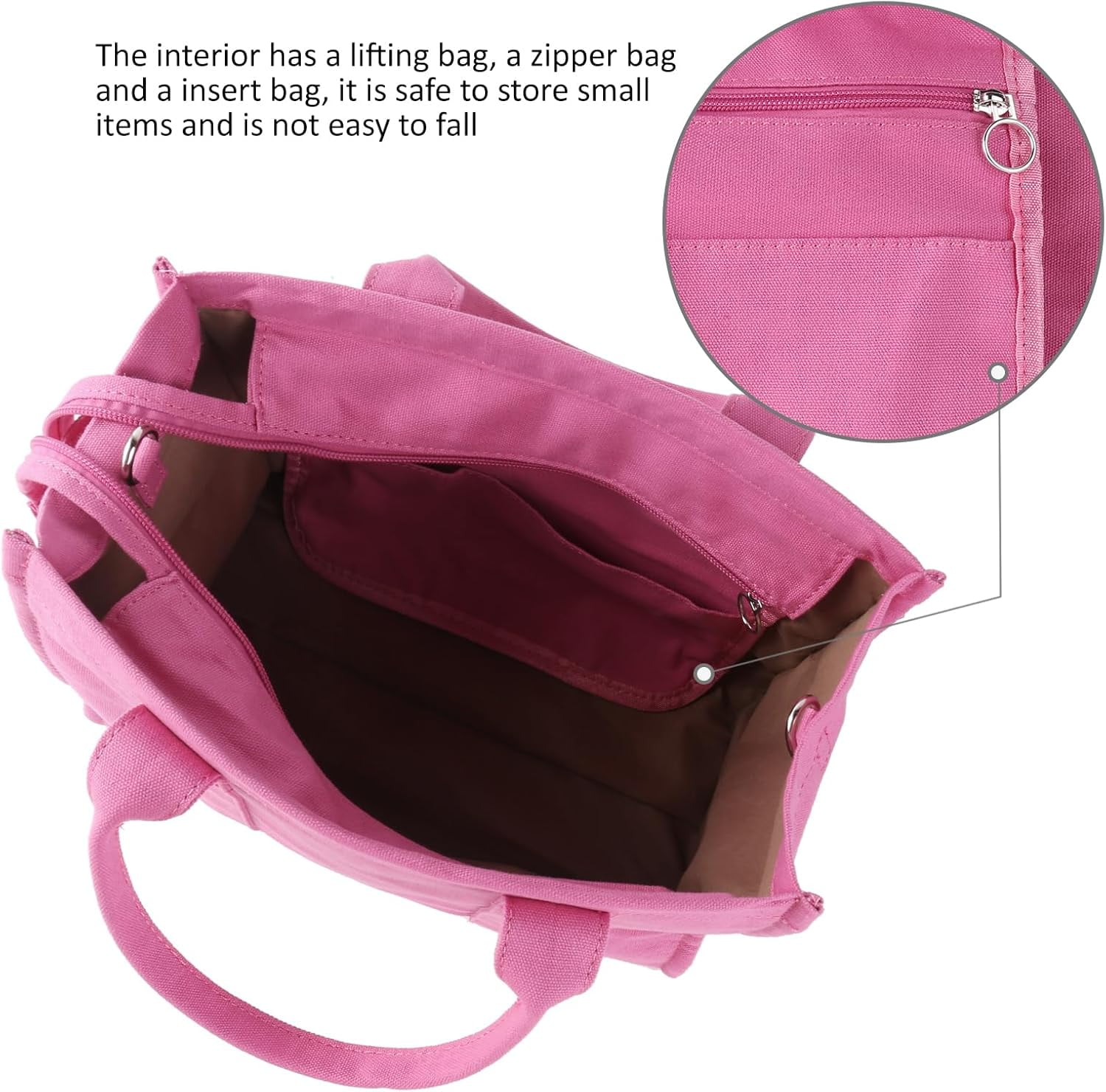 Tote Bags for Women Handbag Tote Purse with Zipper Canvas Crossbody Bag Shoulder Bag