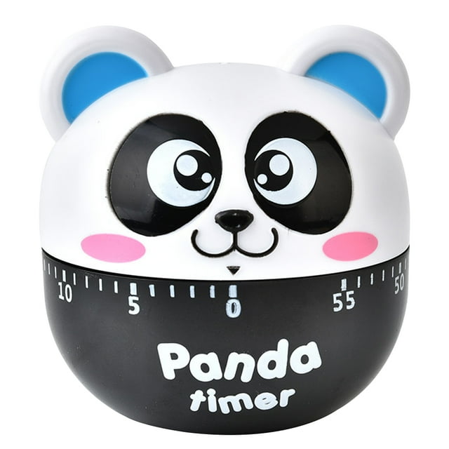 Shisuyan Adorable Timer Creative Panda Shaped Clock Plastic Student Time Manager Kitchen Baking Timer for Home Kitchen Students (Blue)