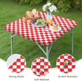 thumbnail image 4 of Red and White Checkered Pattern Square Fitted Tablecloth with Elastic Edge,Square Table Cover,Washable Elastic Table Cover for Home Kitchen Party Decor 34"x34", 4 of 6
