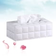 thumbnail image 2 of CIMAXIC Simple PU Tissue Box Paper Towel Holder Desktop Napkin Storage Container for Home Office (Size L, White),9.84"X5.43"X3.74", 2 of 4