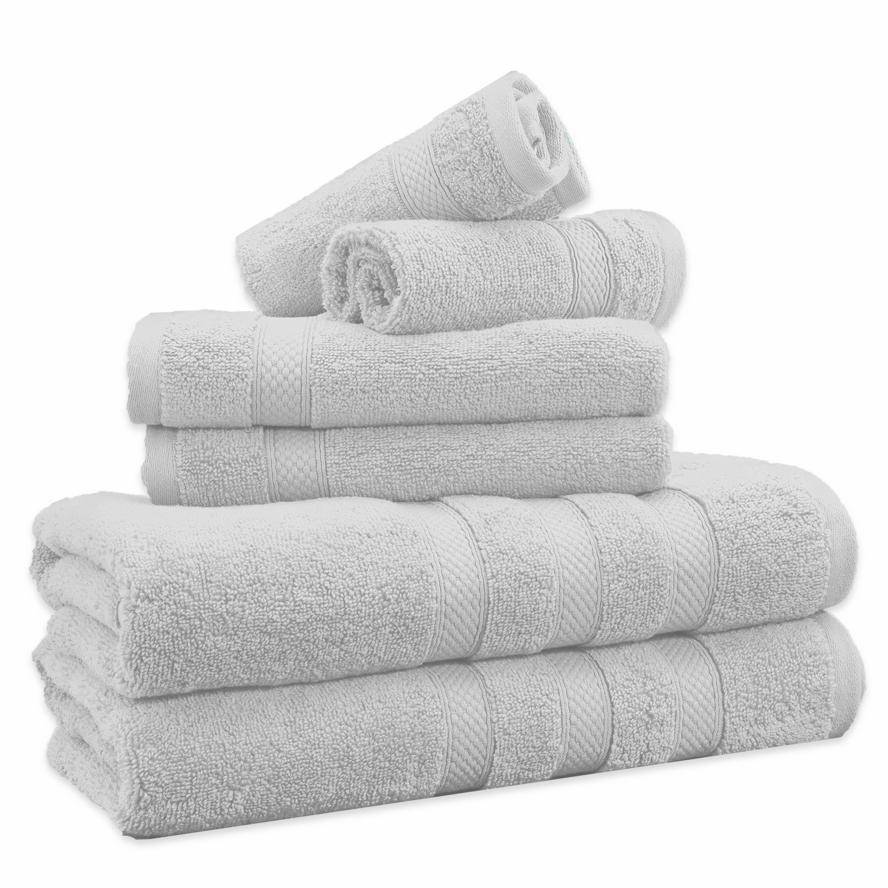 Alusa Home Ultra Soft & Plush 700 GSM Luxury Bath Towels | 100% Zero-Twist,  Long-Staple Cotton | Remarkably Absorbent & Extra Large | 6 Piece Towel