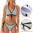 thumbnail image 3 of Dreamtimes White Daisy Flower Women's Bikini Set O Ring Tie Back High Cut Two Piece Swimsuit Bathing Suits, Large, 3 of 7