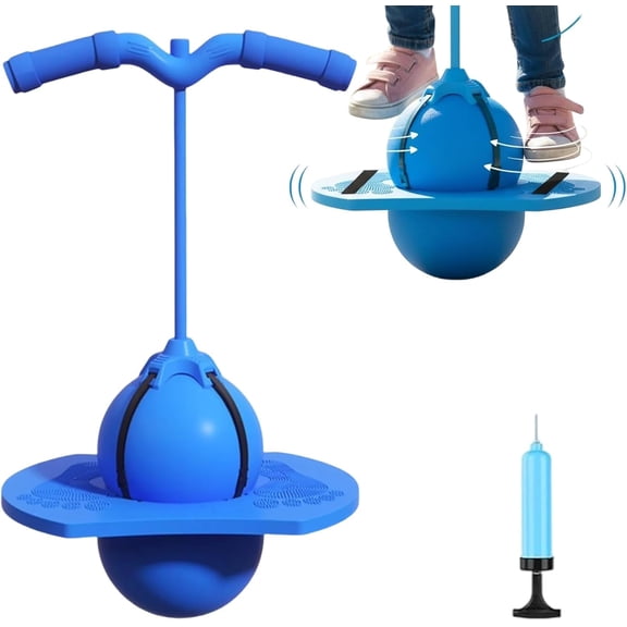 Balance Jumping Ball, Jumping Hopping Ball, Pogo Jumper with Handle and Ball Pump,High Jump Toy Bounce,Low Noise Jumping Toy for Beginners, Anti-Slip and Wear-Resistant