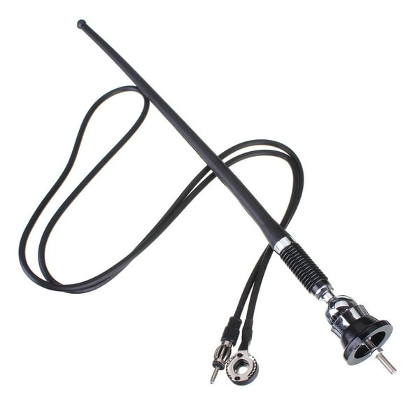 Lieonvis 17inch Car Roof Radio Antenna Car Radio Aerial AM-FM Rubber Antenna with 180-degrees Swivel Base and 51 Cable Flexible Roof Mount Signal Aerial for Car Vehicles