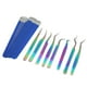 thumbnail image 2 of Juego de 8 pinzas para extensiones de pestañas de acero inoxidable de alta dureza y diseño ergonómico., 2 of 14