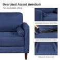 thumbnail image 3 of YYAo Accent Armchair, Single Sofa Chair, Accent Oversized Linen Club Armchair with Pillows and Rubber Wood Legs, 3 of 9