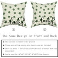 thumbnail image 5 of St Patricks Pillow Covers 18x18 Set of 2 St. Patrick''s Day Sage Green Lucky Clover Throw Pillows Spring Themed Shamrock Decorative Pillowcase Rustic Cotton Square Cushion Cover for Couch Sofa Bed, 5 of 6