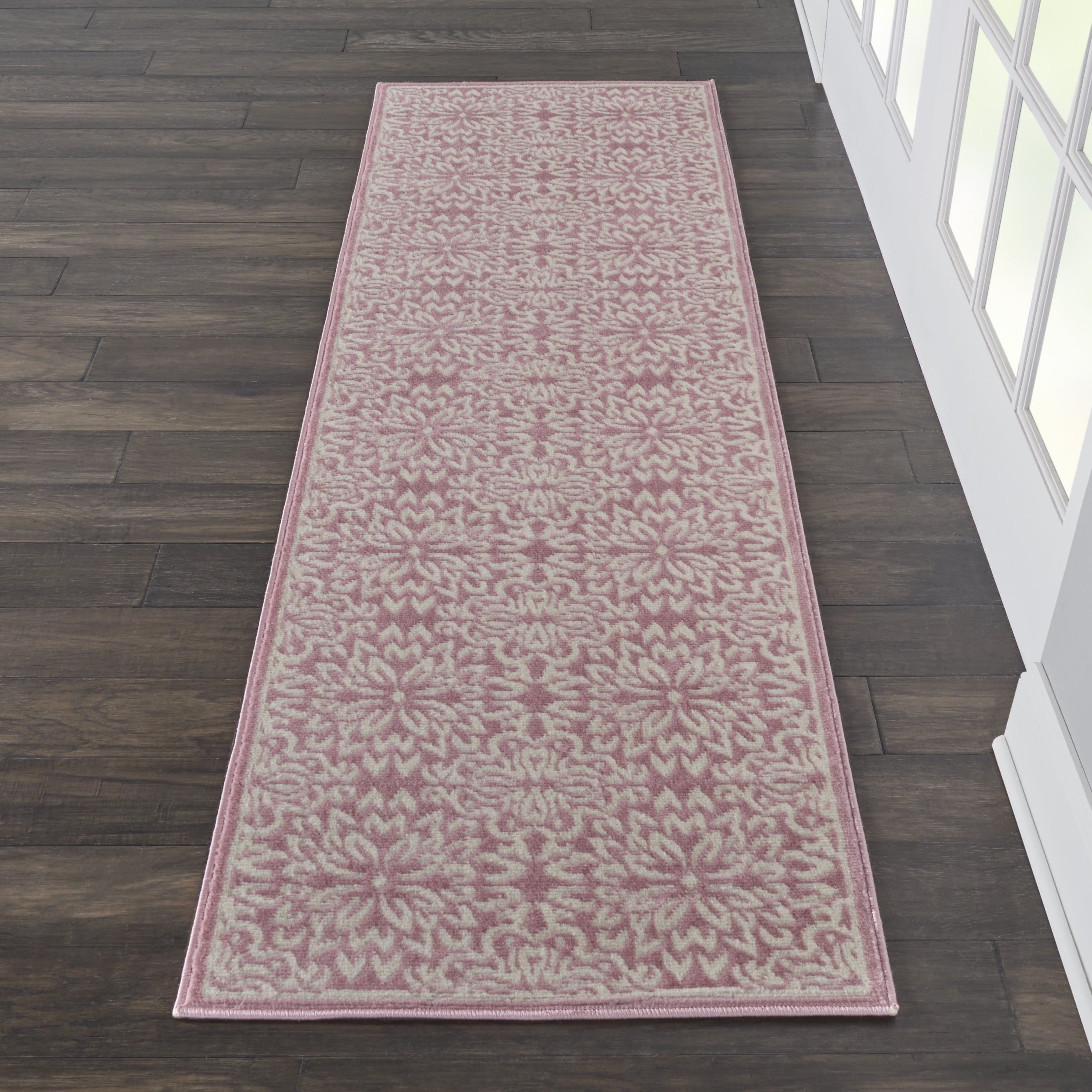 Bliss Beach Fl Ivory Pink Area Rug, Pink Area Rugs