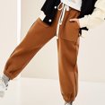 thumbnail image 5 of GaThRRgYP Pants for Girls,Girl's Super Soft Active Jogger Pants,4-16Years Children's Casual Solid Color Thickened Warm Windproof Low Waist Tied Ankle Pants Long Pants Khaki 100, 5 of 5